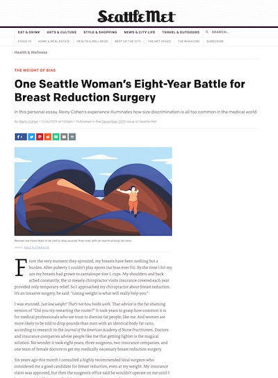 Breast Reduction patient review in Seattle Met