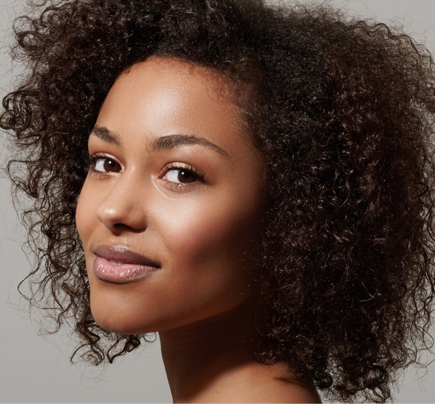 beautiful model's smiling face