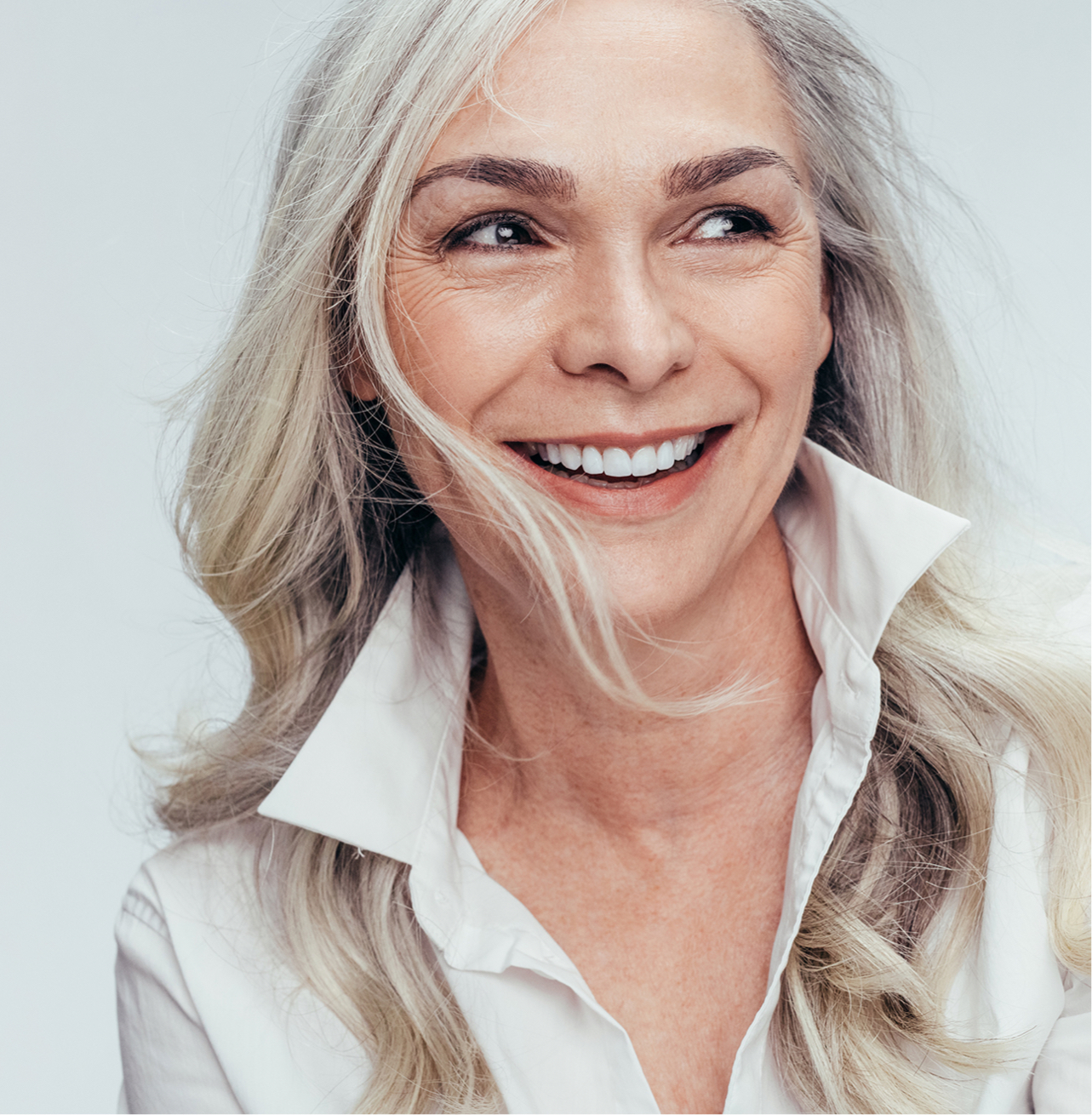 older woman smiling